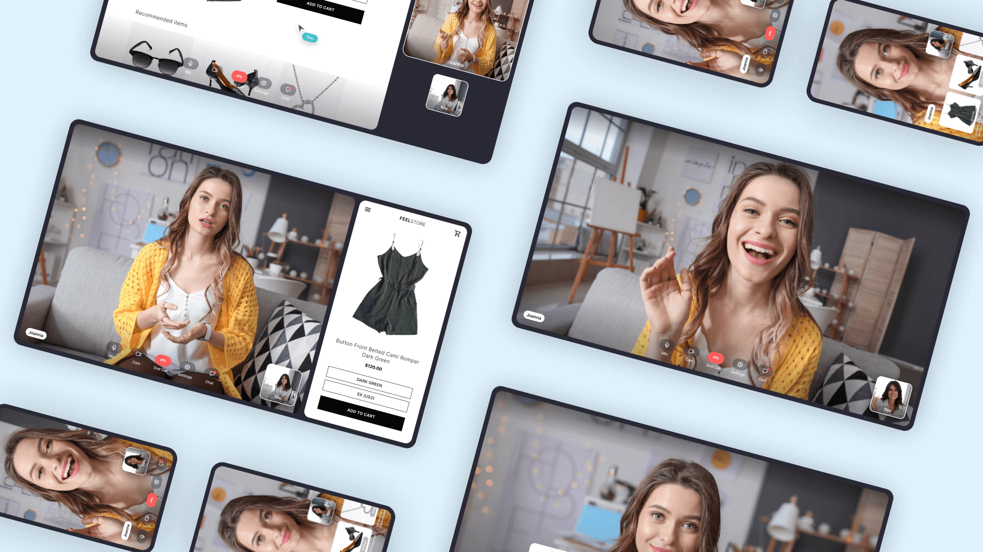 Feel user interface for ecommerce video call