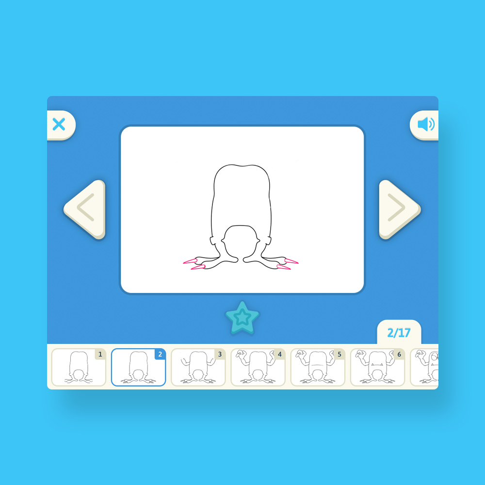 Smart Sketcher IoT toy for kids tablet app step ux ui